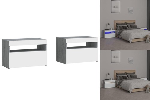 Nachttische2er set mit led - nachttische2er,