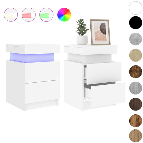 Led nachttisch mit - led, schublade