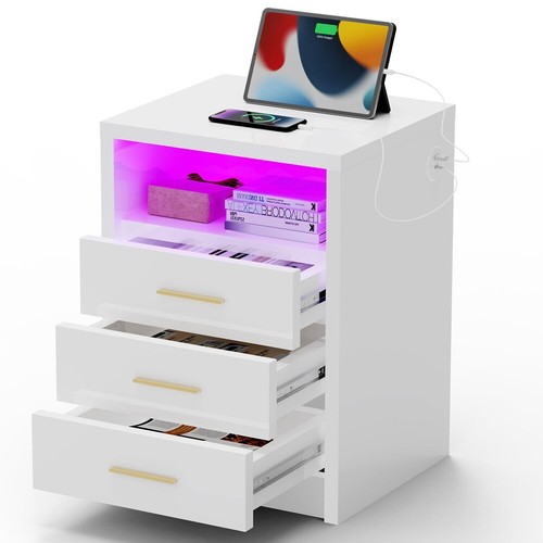 Nachttisch led hochglanz - led,